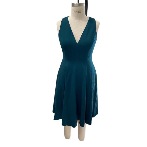 Dress the Population Catalina Fit Flare Midi Cocktail Pine Large - Picture 2 of 5